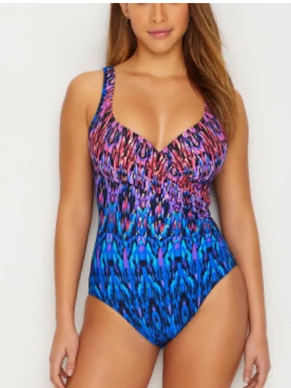 Miraclesuit Vesuvio Its A Wrap One piece slimming swimsuit women's 8 metallic